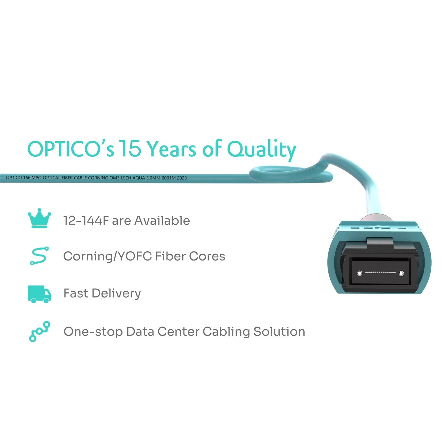 16F MPO Male To MPO Female Trunk Cable OM3