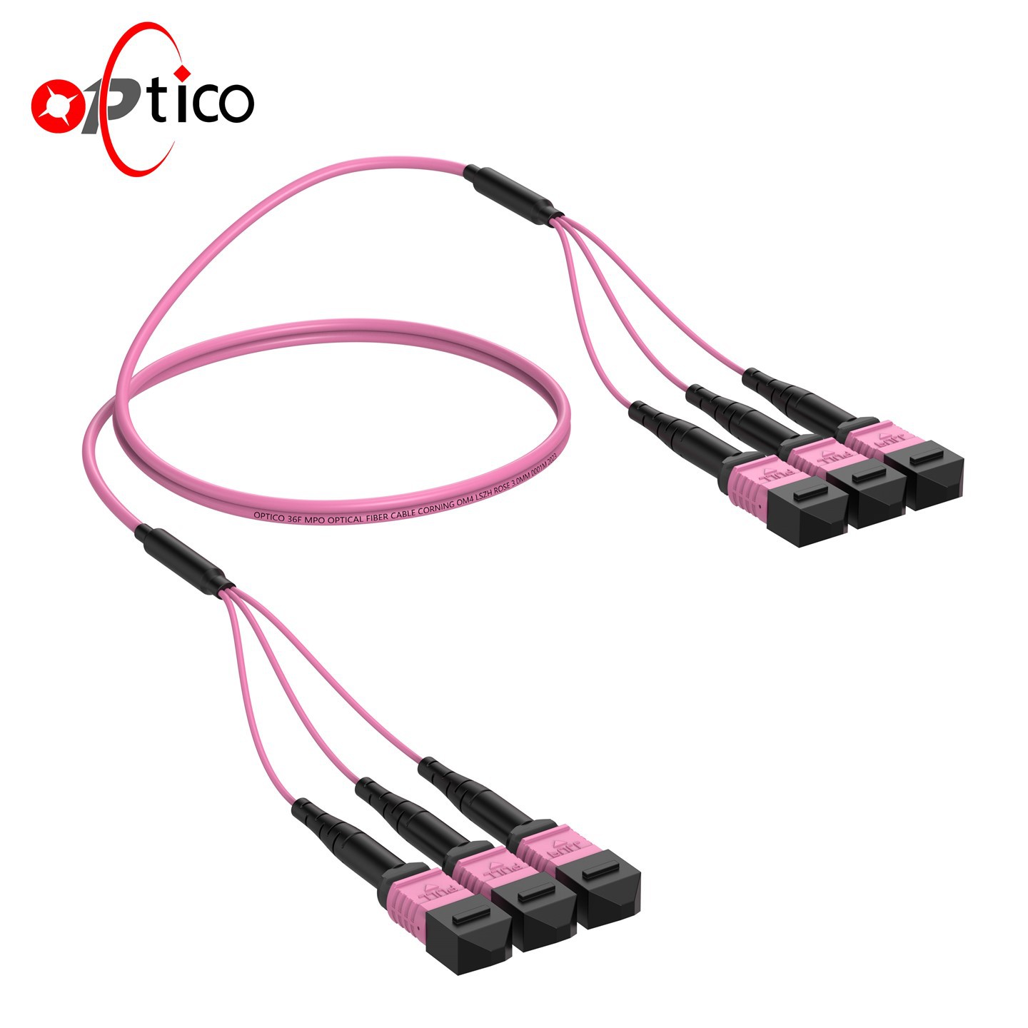 36f 3x12f Mtp MPO pou 3x12f Mtp MPO kòf patchcord om4 Rose